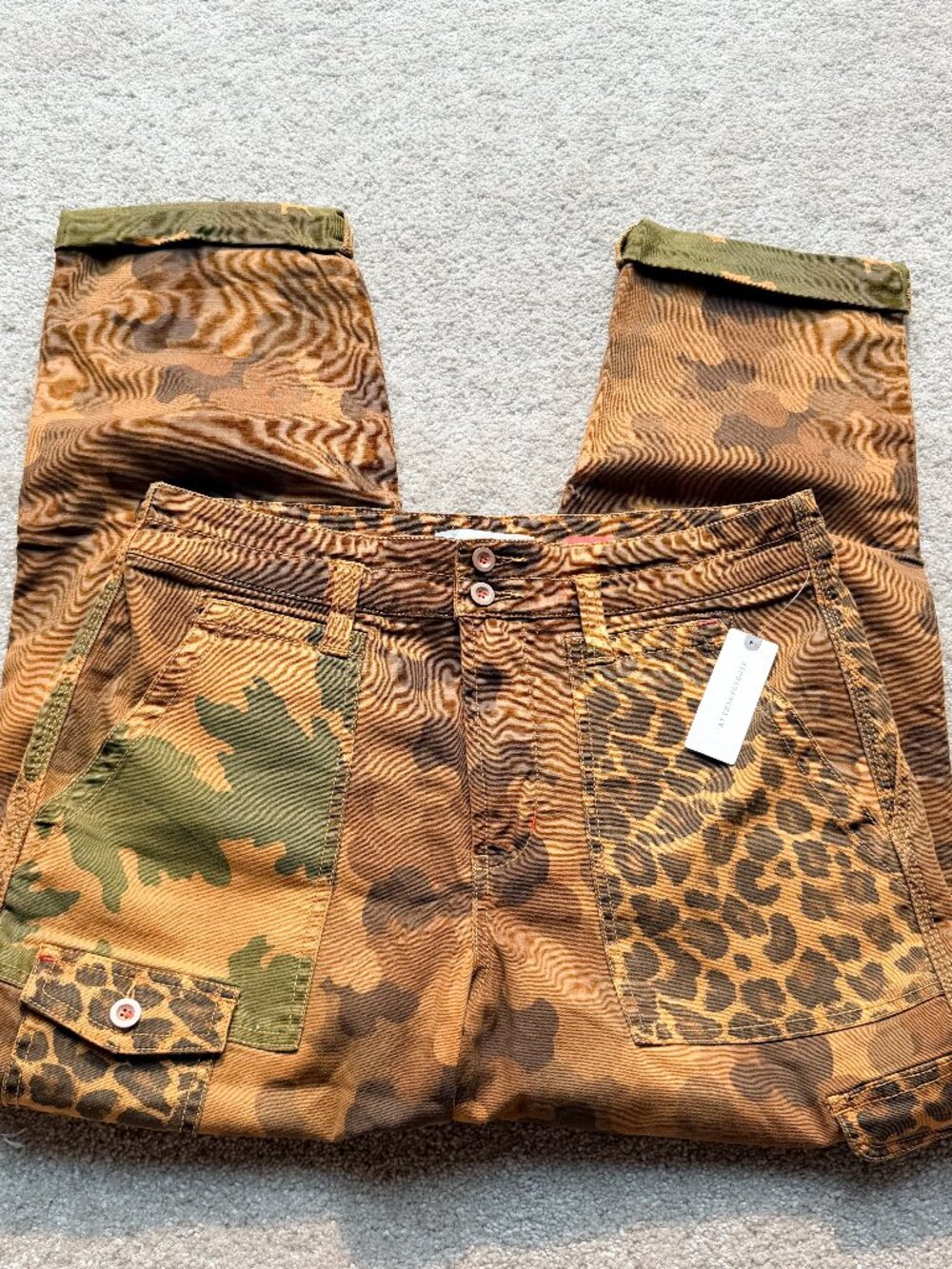 Anthropologie The Wanderer Camo Cheetah Cargo Pants - Size 29